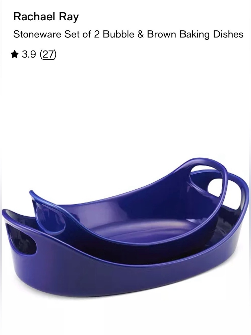 Rachael Ray Bubble & Brown 2 pc. Stoneware Oval Baking Dish Set - Blue
